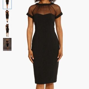 Maggie London Illusion Cocktail Dress Style #GS753M, Black, SIZE 4, NWT